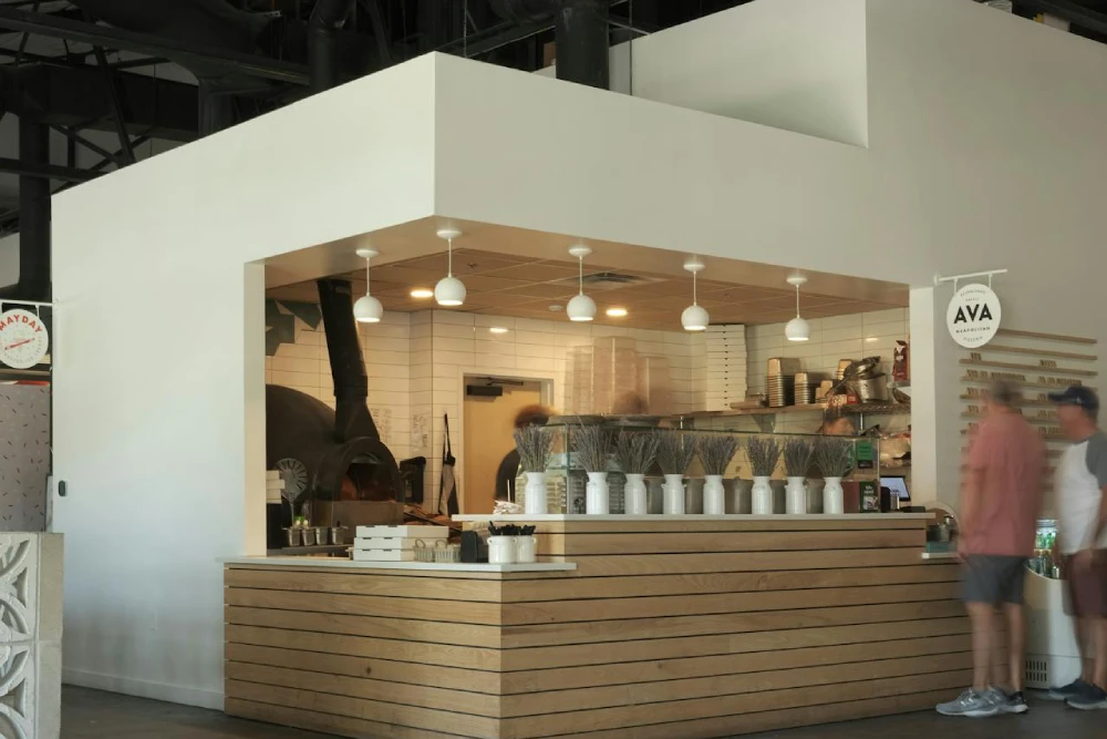 buffet and service stations